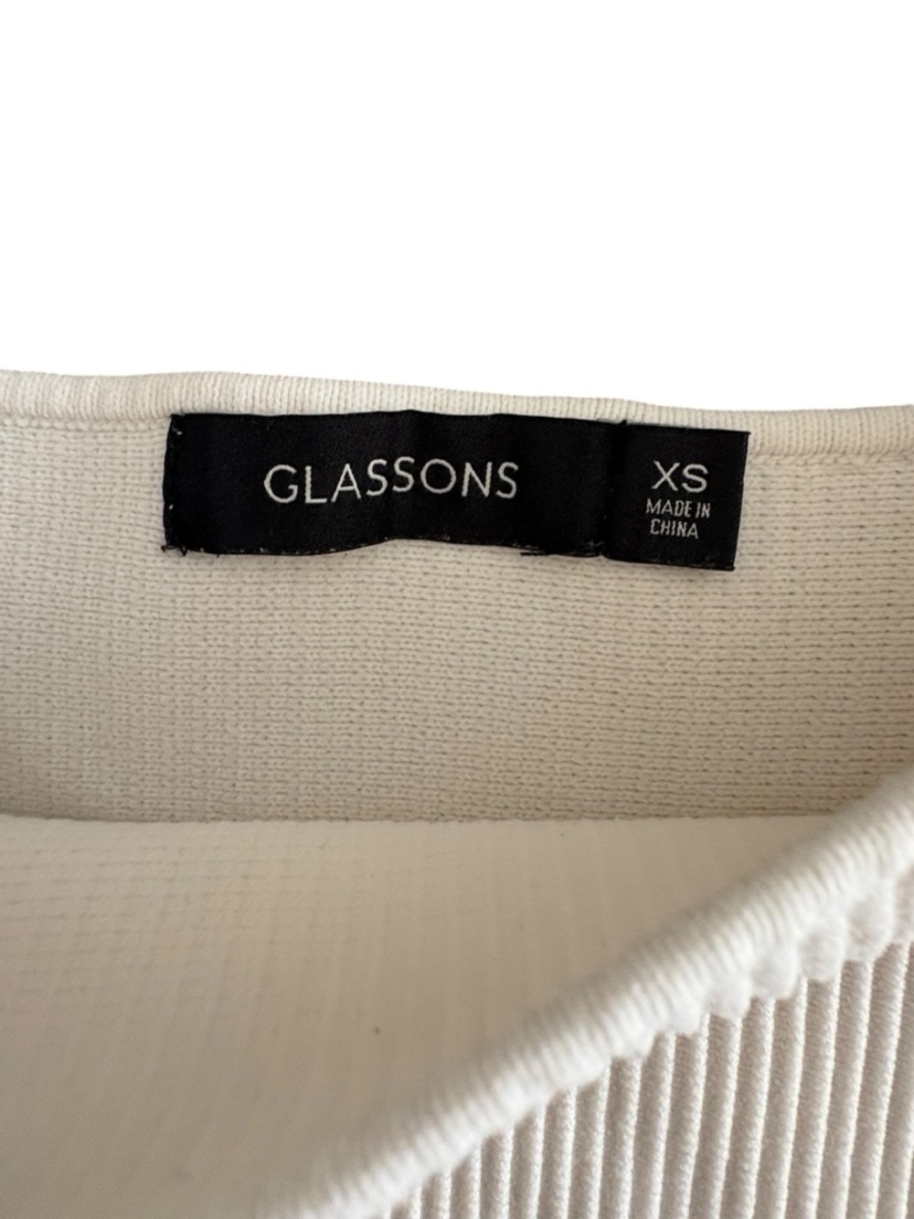 Glassons Cream Ribbed Square Neck Crop Tank - Picture 4 of 4